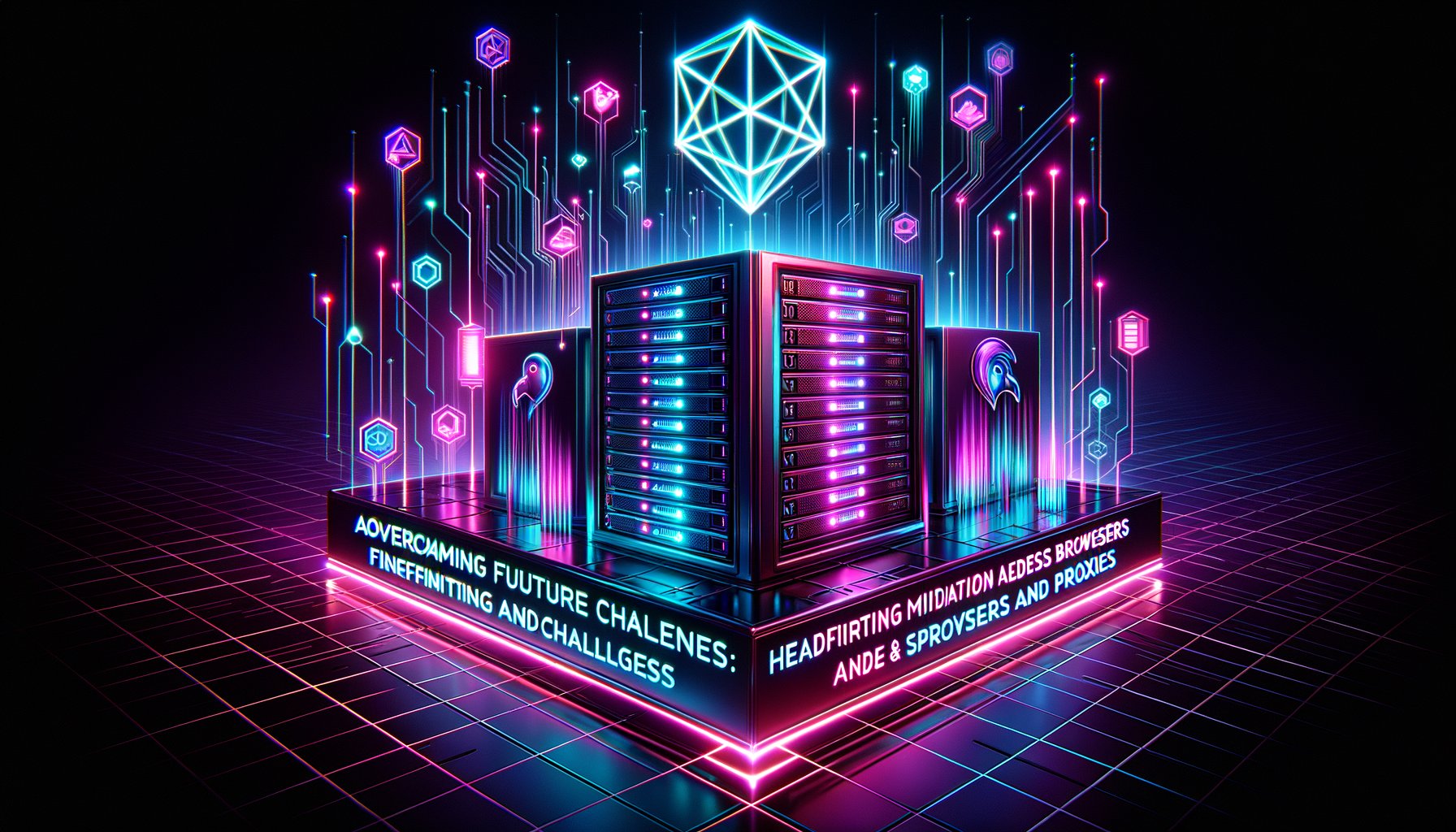 A digital padlock intertwined with browser icons, symbolizing anti-bot fingerprinting mitigation with headless browsers and proxies by 2026