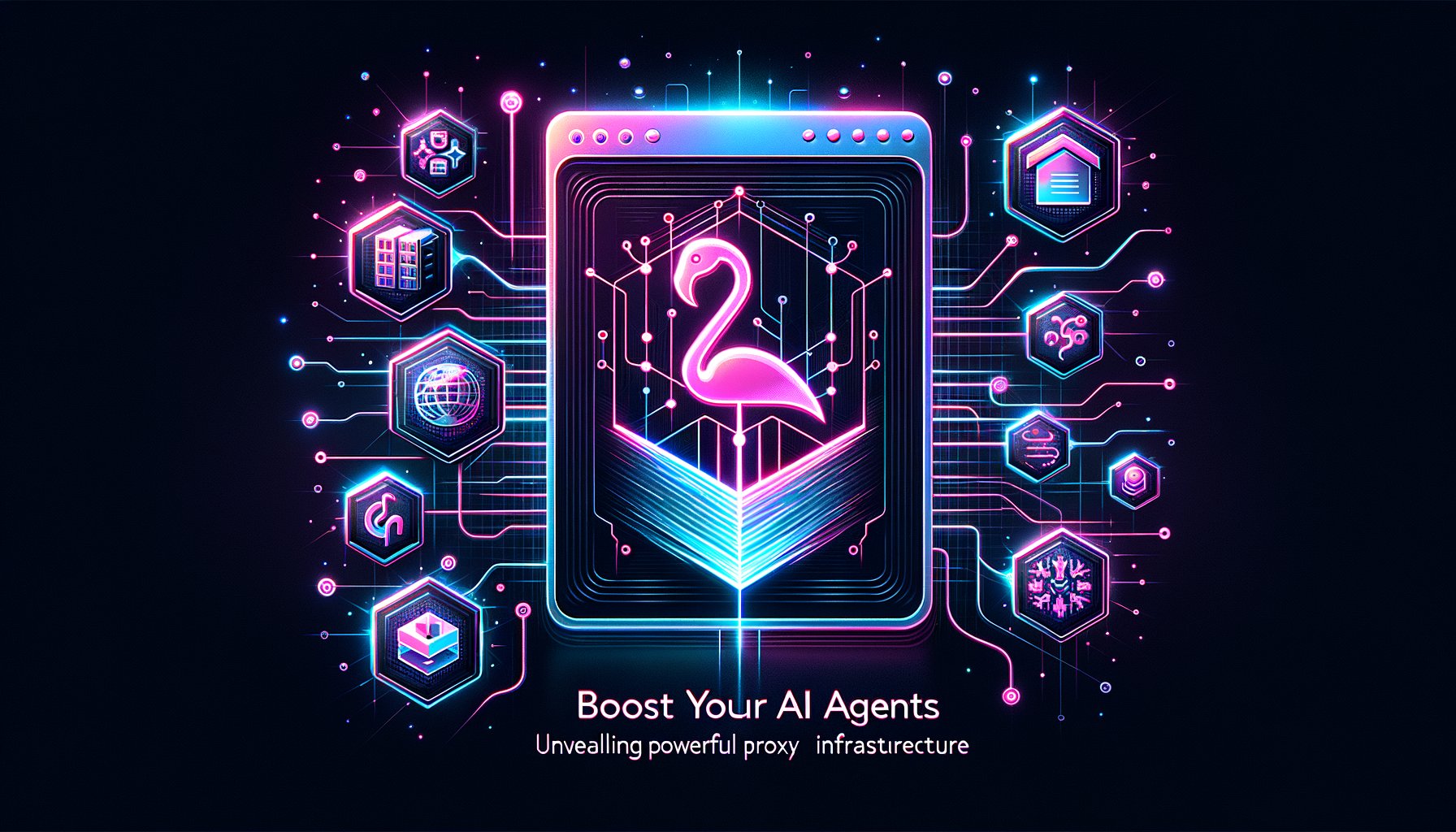 Visualizing the robust proxy infrastructure powering AI agents for efficient and secure data operations.