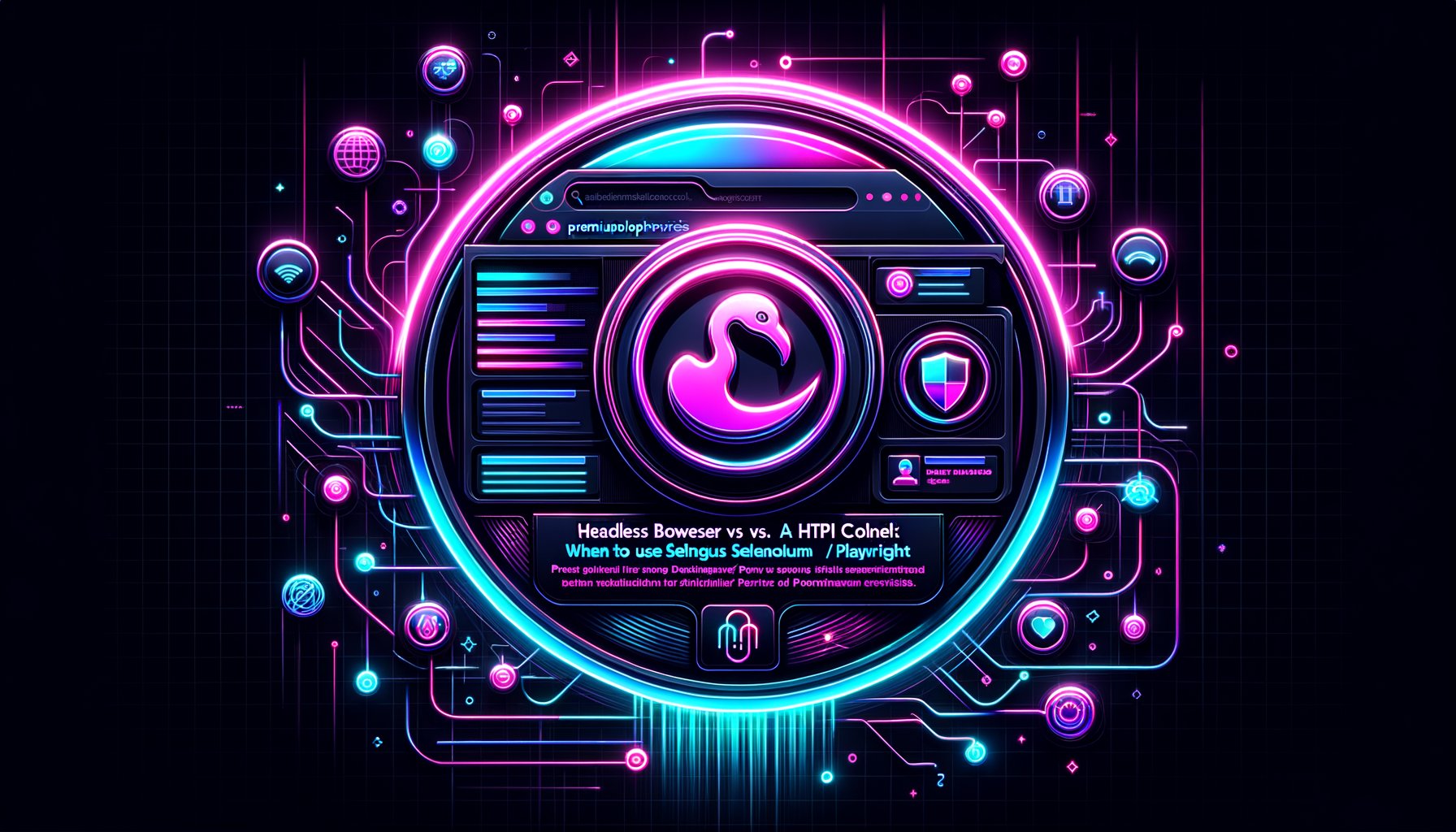 Comparison table illustrating features of Headless Browsers vs. HTTP Clients for web scraping with proxy icons