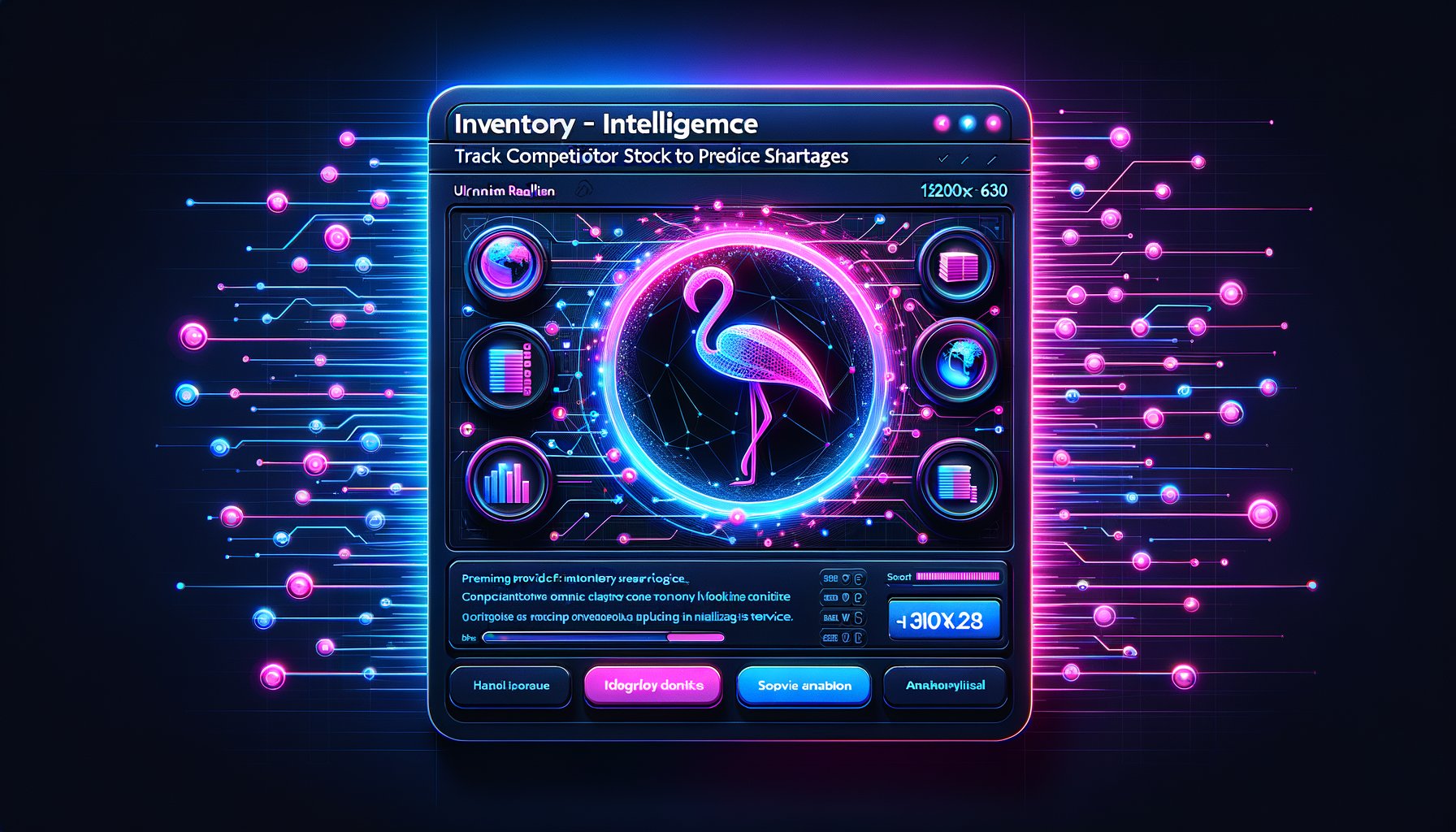 Magnifying glass over a stock chart, symbolizing inventory intelligence and tracking competitor stock levels to predict supply shortages