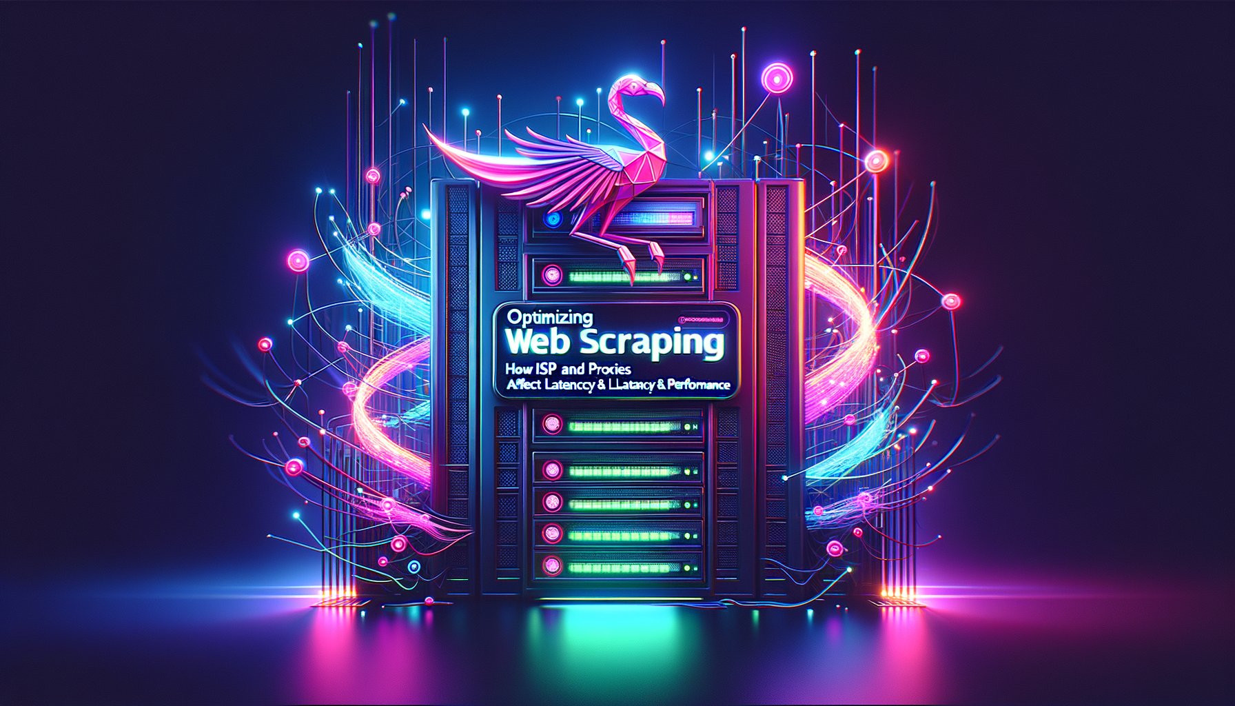 Diagram showing network traffic flow from a scraper through a proxy, bypassing ISP limitations and reaching a target website quickly, illustrating optimized web scraping performance.