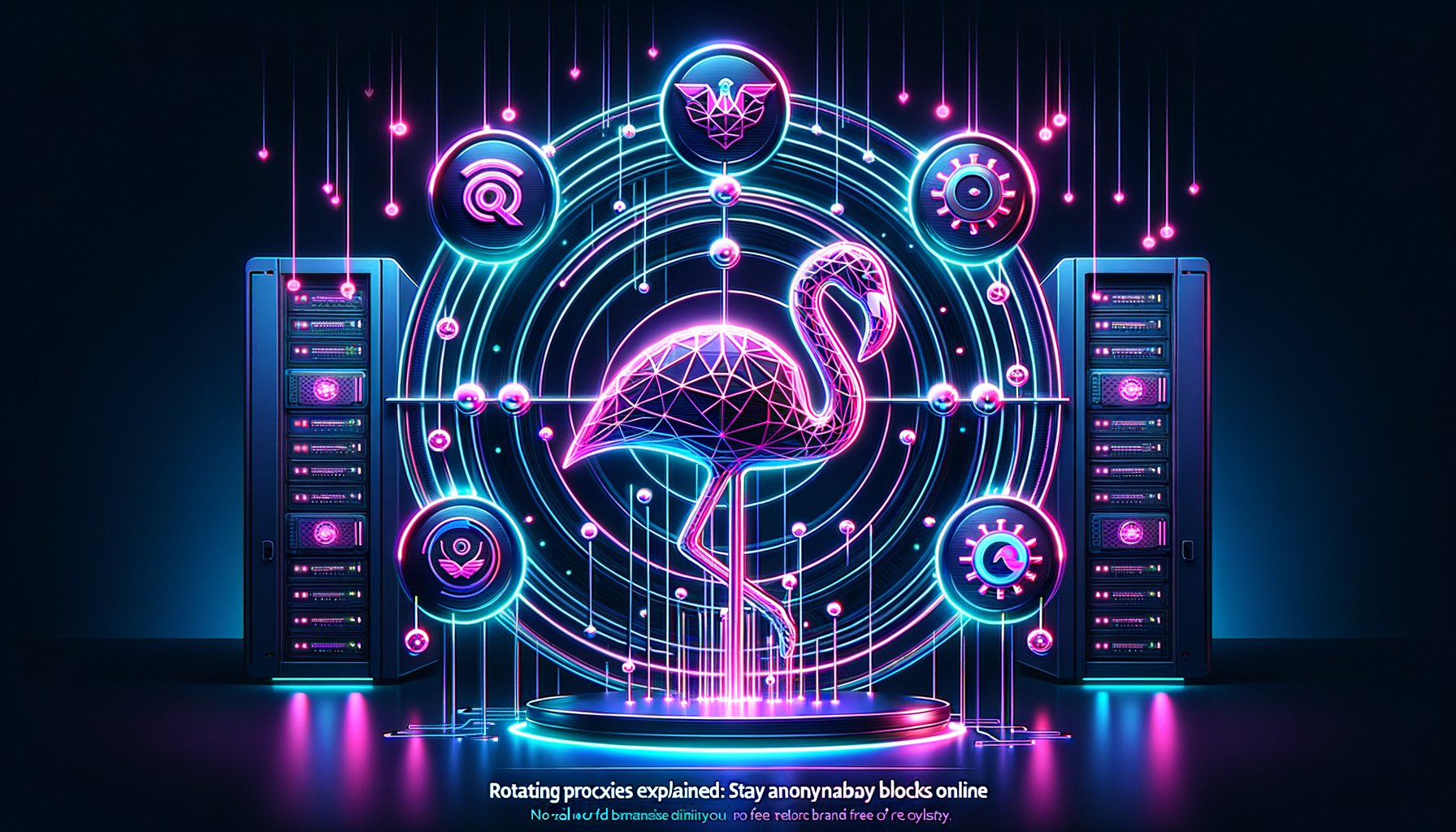 Diagram showing data flowing through multiple rotating proxy servers to a target website, illustrating enhanced anonymity.